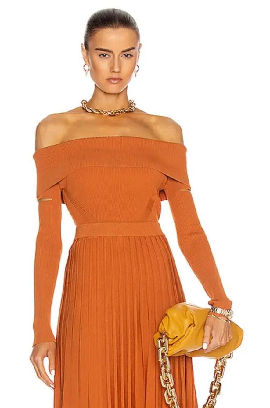JONATHAN SIMKHAI zayla off the shoulder sweater in brown Small S